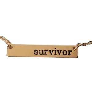 Survivor goldplated plated Inspirational Necklace